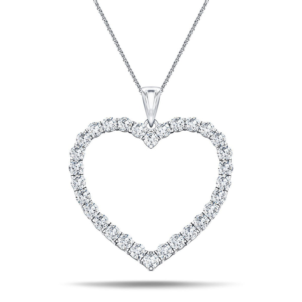 Heart Shape 1.20ct Diamond Pendant in 18K White Gold - All Diamond