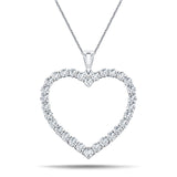 Heart Shape 4.30ct Diamond Pendant in 18K White Gold - All Diamond