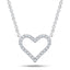 Heart Style Round 0.10ct Diamond Necklace 18K White Gold
