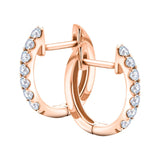 Hoop Diamond Earrings 0.30ct G/SI Quality in 18k Rose Gold - All Diamond