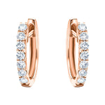 Hoop Diamond Earrings 0.30ct G/SI Quality in 18k Rose Gold - All Diamond