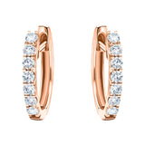 Hoop Diamond Earrings 0.30ct G/SI Quality in 18k Rose Gold - All Diamond