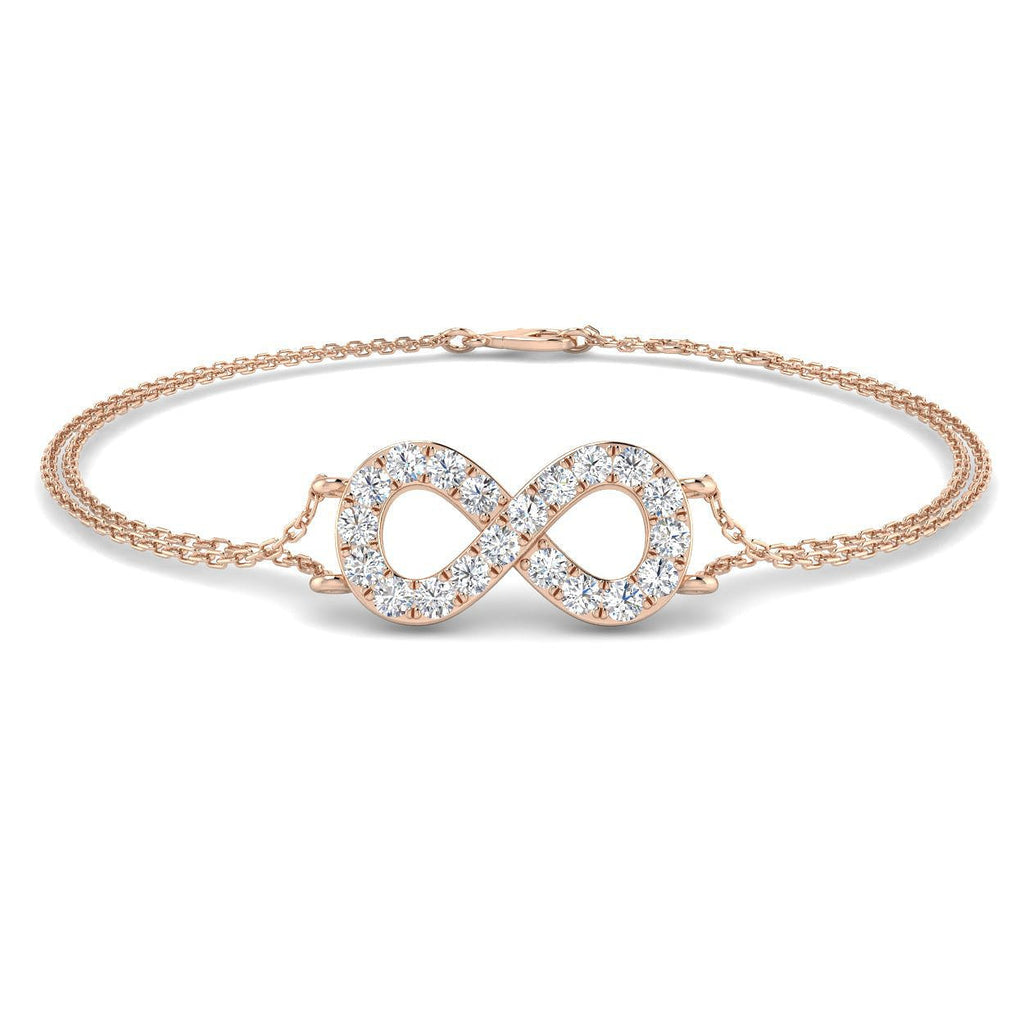 Infinity Diamond Bracelet 0.50ct G/SI Quality in 18k Rose Gold - All Diamond