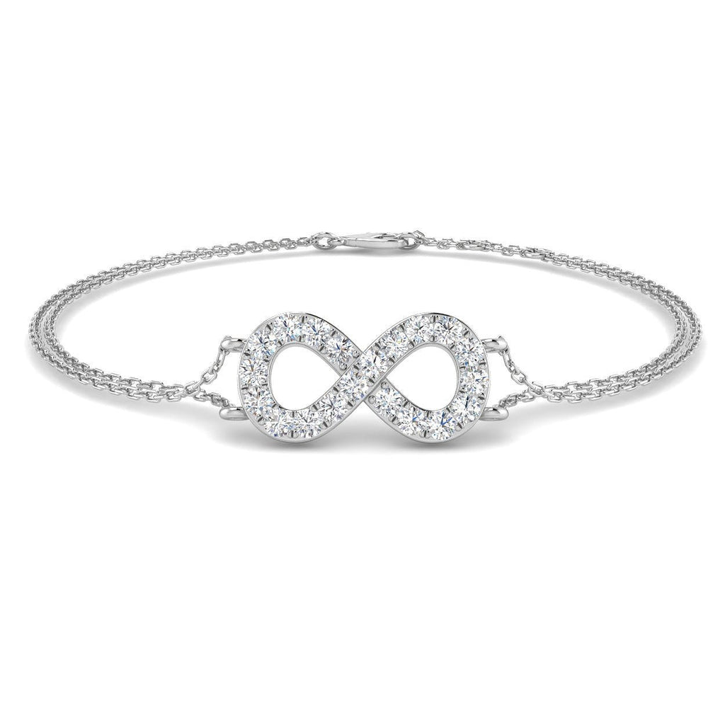 Infinity Diamond Bracelet 050Ct Gsi Quality In 18K White Gold
