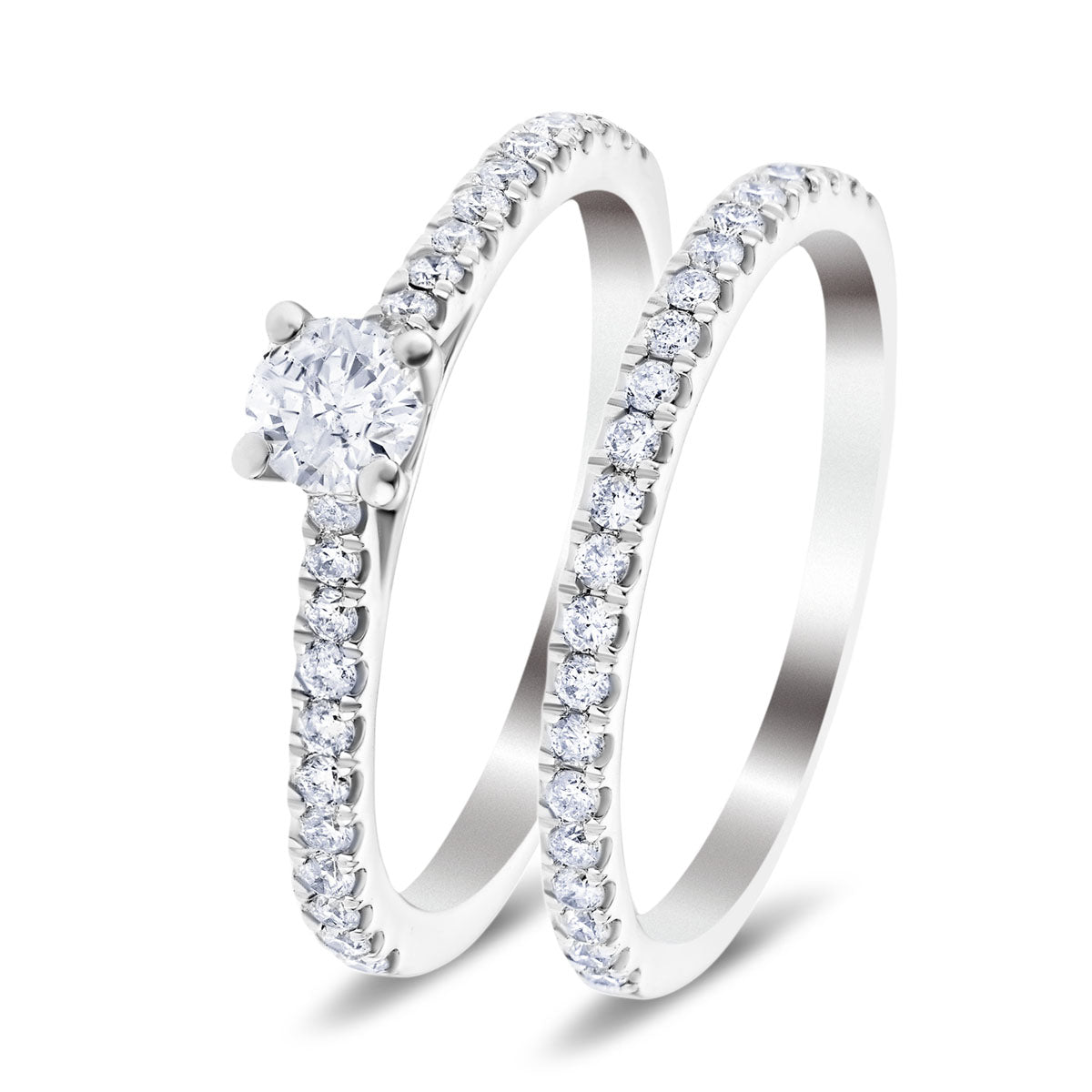 Matching Diamond Engagement & Wedding Ring 0.70ct G/SI in Platinum - All Diamond