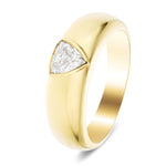 Mens Gypsy Set Trillion Diamond Ring 0.45ct G/SI Quality 9k Yellow Gold - All Diamond