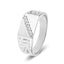 Mens Signet Ring with 0.09ct Diamonds in G/SI Quality 9k White Gold