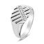 Mens Signet Ring with 0.10ct Diamonds in G/SI Quality 9k White Gold