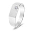 Mens Single Diamond Signet Ring 0.06ct G/SI Quality 9k White Gold - All Diamond