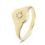 Mens Single Diamond Signet Ring 0.06ct in 9k Yellow Gold
