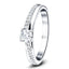 Certified Modern Diamond Shoulder Set Engagement Ring 0.30ct G/SI 18k White Gold