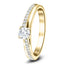Certified Modern Diamond Shoulder Set Engagement Ring 0.50ct G/SI 18k Yellow Gold
