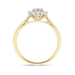 Morganite 0.40ct and Diamond 0.10ct Ring In 9K Yellow Gold - All Diamond