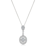 Moveable Diamond Cluster Necklace Pendant 0.95ct 18k Gold 12.0mm - All Diamond