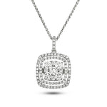 Moveable Diamond Cluster Necklace Pendant 1.05ct 18k Gold 13.0mm - All Diamond