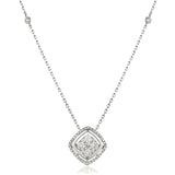 Moveable Diamond Cluster Necklace Pendant 1.05ct 18k Gold 16.0mm - All Diamond