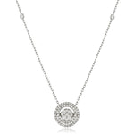 Moveable Diamond Cluster Pendant Necklace 0.90ct 18k Gold 13.0mm - All Diamond