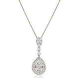 Moveable Diamond Cluster Pendant Necklace 1.00ct 18k Gold 12.0mm - All Diamond