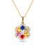 Multi Sapphire and Diamond Pendant Necklace 1.20ct in 9k Yellow Gold - All Diamond