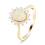 Opal 0.76ct and Diamond 0.42ct Cluster Ring in 9K Yellow Gold