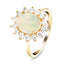 Opal 1.49ct and Diamond 0.82ct Cluster Ring in 9K Yellow Gold