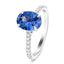 Oval Blue Sapphire and Diamond Engagement Ring 2.30ct 18k White Gold