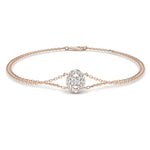 Oval Halo Diamond Bracelet 0.30ct G/SI Quality in 18k Rose Gold - All Diamond