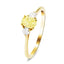 Oval Yellow Diamond 0.75ct Three Stone Engagement Ring in 18k Yellow Gold