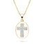 Pave Diamond Cross Pendant Necklace 0.04ct G/SI in 9k Yellow Gold