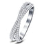 Pave Diamond Half Eternity Crossover Ring 0.50ct G/SI 18k White Gold