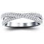 Pave Diamond Half Eternity Crossover Ring 0.50ct G/SI 18k White Gold - All Diamond