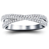 Pave Diamond Half Eternity Crossover Ring 0.50ct G/SI in Platinum - All Diamond