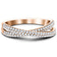 Pave Diamond Half Eternity Crossover Ring 1.00ct G/SI 18k Rose Gold - All Diamond