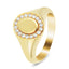 Pave Diamond Signet Ring 0.25ct G/SI Quality in 18k Yellow Gold