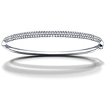 Pave Set Round Diamond Bangle 3.50ct G/SI Diamond in 18k White Gold - All Diamond