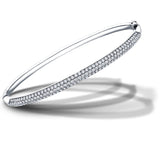 Pave Set Round Diamond Bangle 3.50ct G/SI Diamond in 18k White Gold - All Diamond