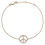 Peace Sign Diamond Bracelet 0.18ct G-SI Quality in 18k Rose Gold - All Diamond