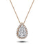Pear Diamond Cluster Pendant Necklace 0.25ct G/SI in 18k Rose Gold - All Diamond