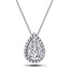 Pear Diamond Cluster Pendant Necklace 0.25ct G/SI in 18k White Gold