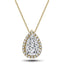Pear Diamond Cluster Pendant Necklace 0.25ct G/SI in 18k Yellow Gold