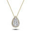 Pear Diamond Cluster Pendant Necklace 0.25ct G/SI in 18k Yellow Gold - All Diamond