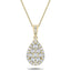 Pear Diamond Cluster Pendant Necklace 0.60ct G/SI in 18k Yellow Gold