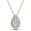 Pear Diamond Cluster Pendant Necklace 0.80ct G/SI in 18k Rose Gold - All Diamond