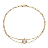 Pear Halo Diamond Bracelet 0.50ct G-SI Quality in 18k Rose Gold - All Diamond