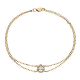 Pear Halo Diamond Bracelet 0.50ct G-SI Quality in 18k Rose Gold - All Diamond