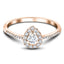Pear Halo Diamond Engagement Side Stone Ring 0.35ct G/SI 18k Rose Gold - All Diamond