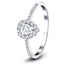 Pear Halo Diamond Engagement Side Stone Ring 0.35ct G/SI 18k White Gold