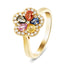 Pear Multi Sapphire and Diamond Cluster Ring 1.20ct in 9k Yellow Gold