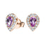 Pear Pink Sapphire & Diamond Halo Earrings 1.33ct in 18k Rose Gold