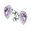 Pear Pink Sapphire & Diamond Halo Earrings 1.33ct in 18k White Gold - All Diamond